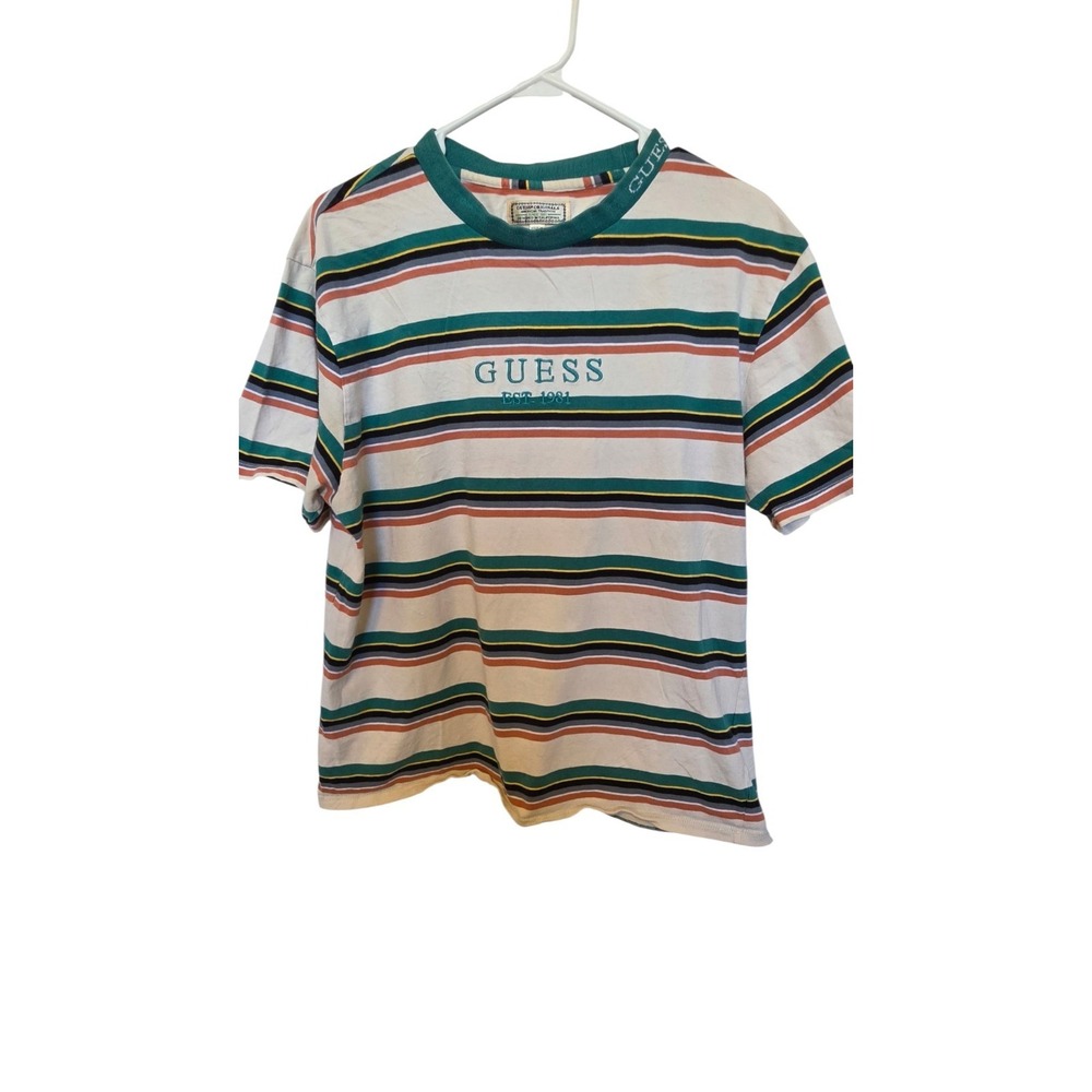 Guess Originals Striped Tee Vintage Style Colorblock Shirt Size S